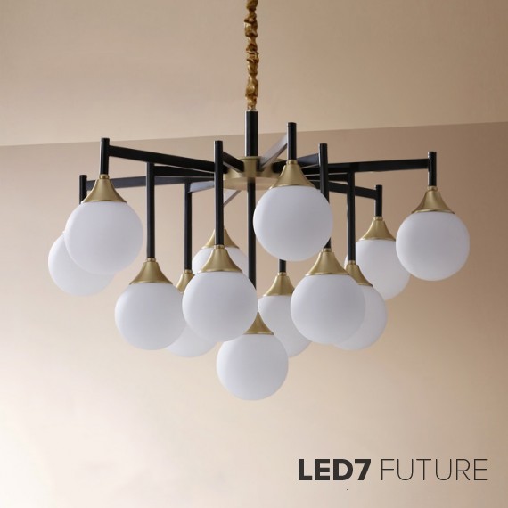 Loft Industry Modern - Finland Black Down Chandelier